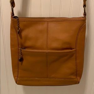 Leather golden brown SAK crossbody bag
